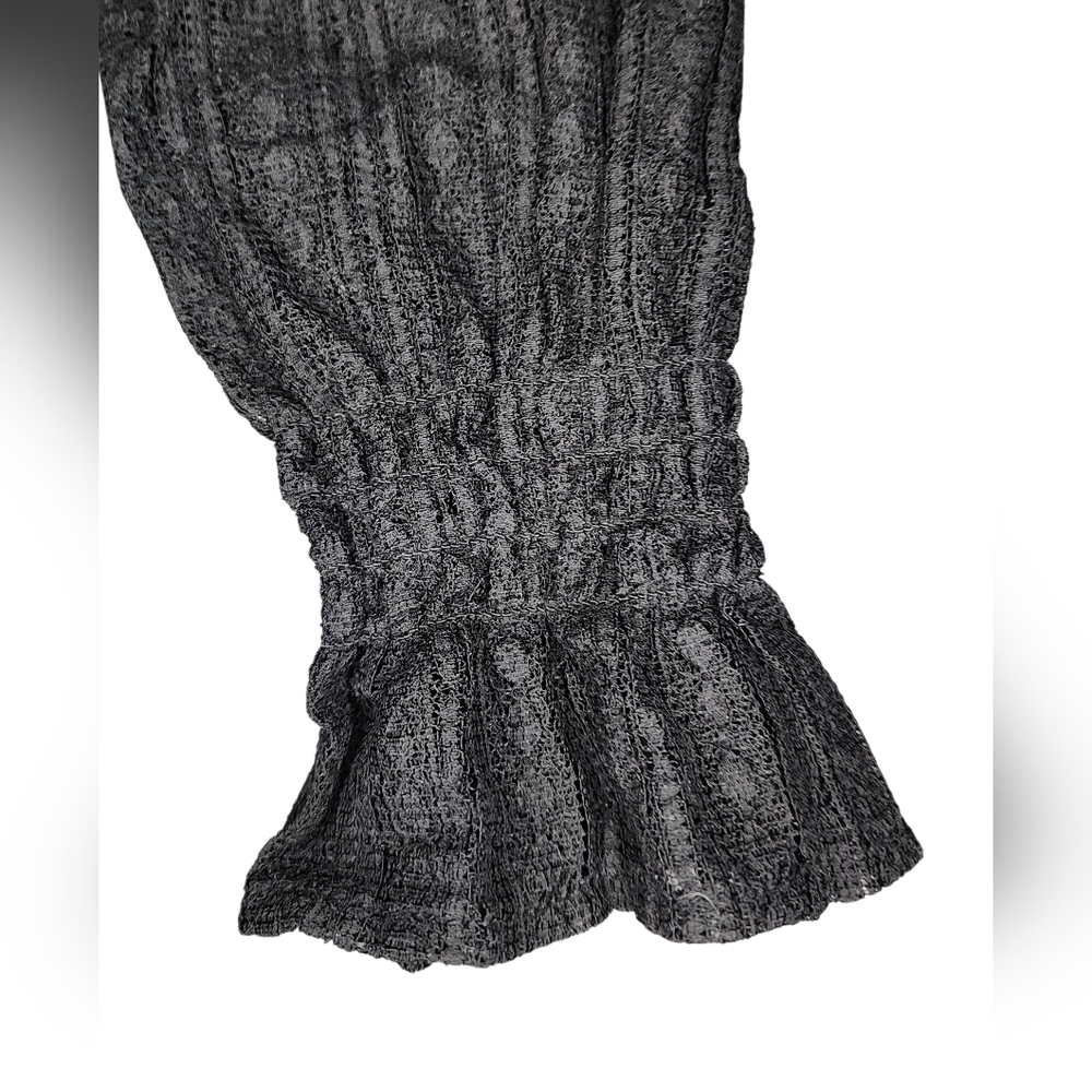 Adrianna Papell Black Lace Long Sleeve Blouse, Womens Small - Picture 5 of 9